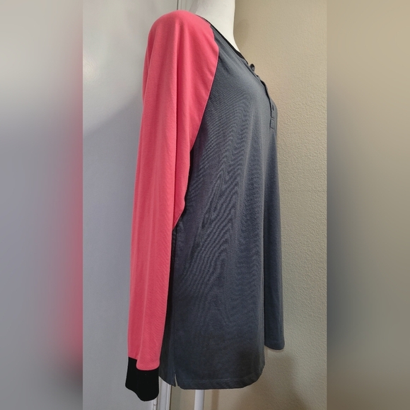 Lularoe Pink/Gray Blouse with Long Sleeves Shirt, Size XL - Picture 4 of 9